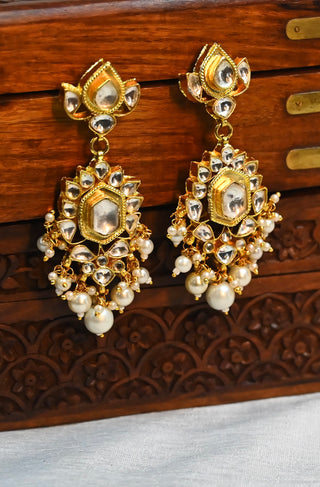 Regal Gold Tone Kundan Earrings