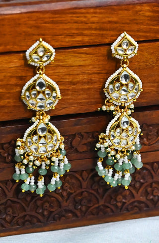 Meher Mint Kundan Earrings