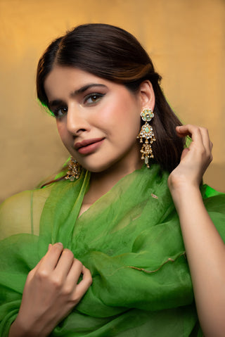 Leila Mint Kundan Danglers