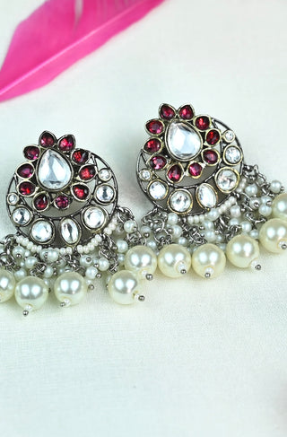 Floral Kundan Pearl Earrings