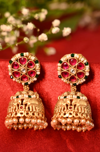 Antique Gold Tone Jhumka